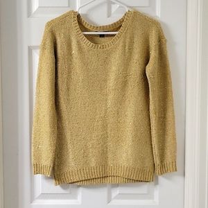 Gold glitter chunky knit sweater